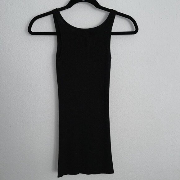 Double D Ranch ribbed black metallic long tank top or mini dress XS luxury core - Picture 7 of 9